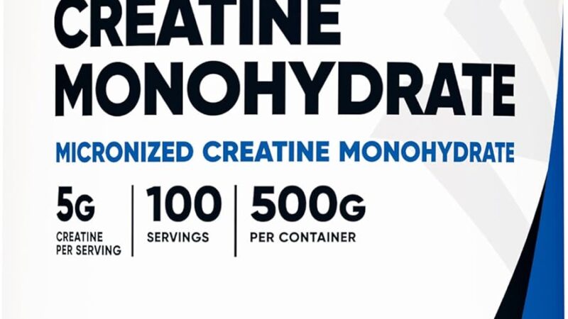 Nutricost Creatine Monohydrate Micronized Powder 500G, 5000mg Per Serv (5g) – 100 Servings, 17.9 Oz