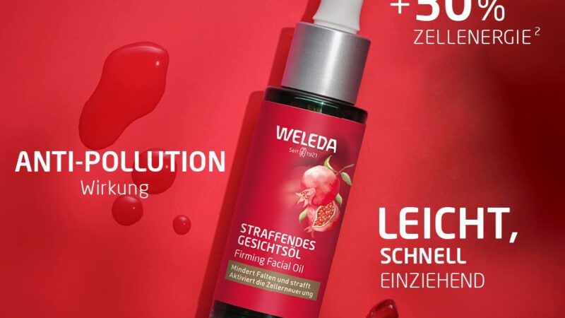Weleda Face Care Plumping Oil, 1 Fluid Ounce, Plant Rich Moisturizer with Pomegranate Extract and Aloe Vera