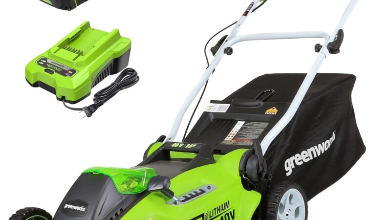 Greenworks 40V 16 Inches Cordless (Push) Lawn Mower (75+ Compatible Tools), 4.0Ah Battery and Charger Included
