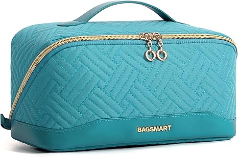 BAGSMART Makeup Bag, Travel Cosmetic Bags Water-resistent Makeup Case for Women On Deal  25% OFF!!!