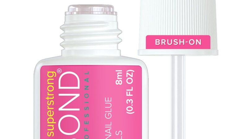 NYK1 Nail Bond Brush-On Glue: Super Strong Nail Glue for Press On Nails, Nail Tips & Acrylic Nails (8ml), Tips & Acrylics – Long Lasting, Maximum Strength, Mess-Free Application