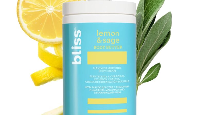 Bliss Body Butter – Lemon and Sage Body Butter – Maximum Moisture Cream – 32 Fl Oz – Body Lotion for Dry Skin – Long-Lasting Moisturizer for Women & Men – Vegan & Cruelty-Free