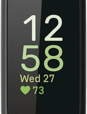 Fitbit Inspire 3 Health &-Fitness-Tracker with Stress Management, Workout Intensity, Sleep Tracking, 24/7 Heart Rate and more, Midnight Zen/Black One Size (S & L Bands Included)