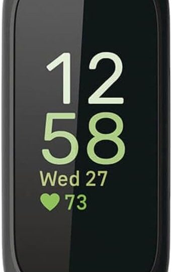Fitbit Inspire 3 Health &-Fitness-Tracker with Stress Management, Workout Intensity, Sleep Tracking, 24/7 Heart Rate and more, Midnight Zen/Black One Size (S & L Bands Included)