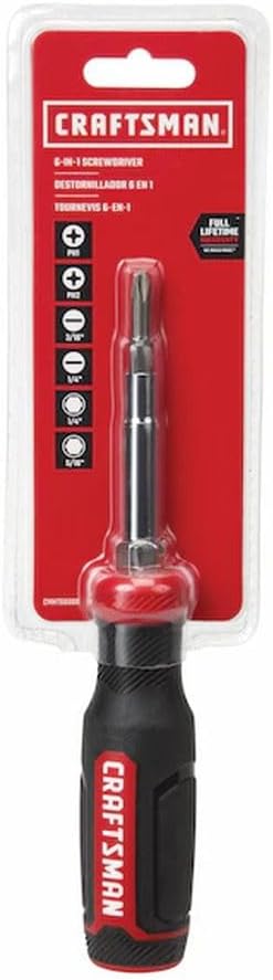 CRAFTSMAN CMHT68000 6-in-1 Multi-Bit Screwdriver, Store Extra Bits in Handle (CMHT68000) CRAFTSMAN CMHT68000 6-in-1 Multi-Bit Screwdriver, Store Extra Bits in Handle (CMHT68000)