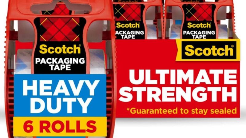 Scotch Heavy Duty Shipping and Moving Packing Tape, Clear, Packing and Moving Supplies, 1.88 in. x 22.2 yd., 6 Tape Rolls with Dispensers