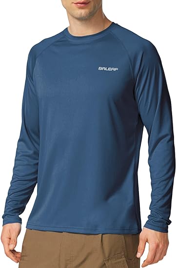 Baleaf Men's Sun Protection Shirts UV SPF UPF 50+ Long Sleeve Rash Guard Fishing Running Quick Dry Lightweight Baleaf Men’s Sun Protection Shirts UV SPF UPF 50+ Long Sleeve Rash Guard Fishing Running Quick Dry Lightweight