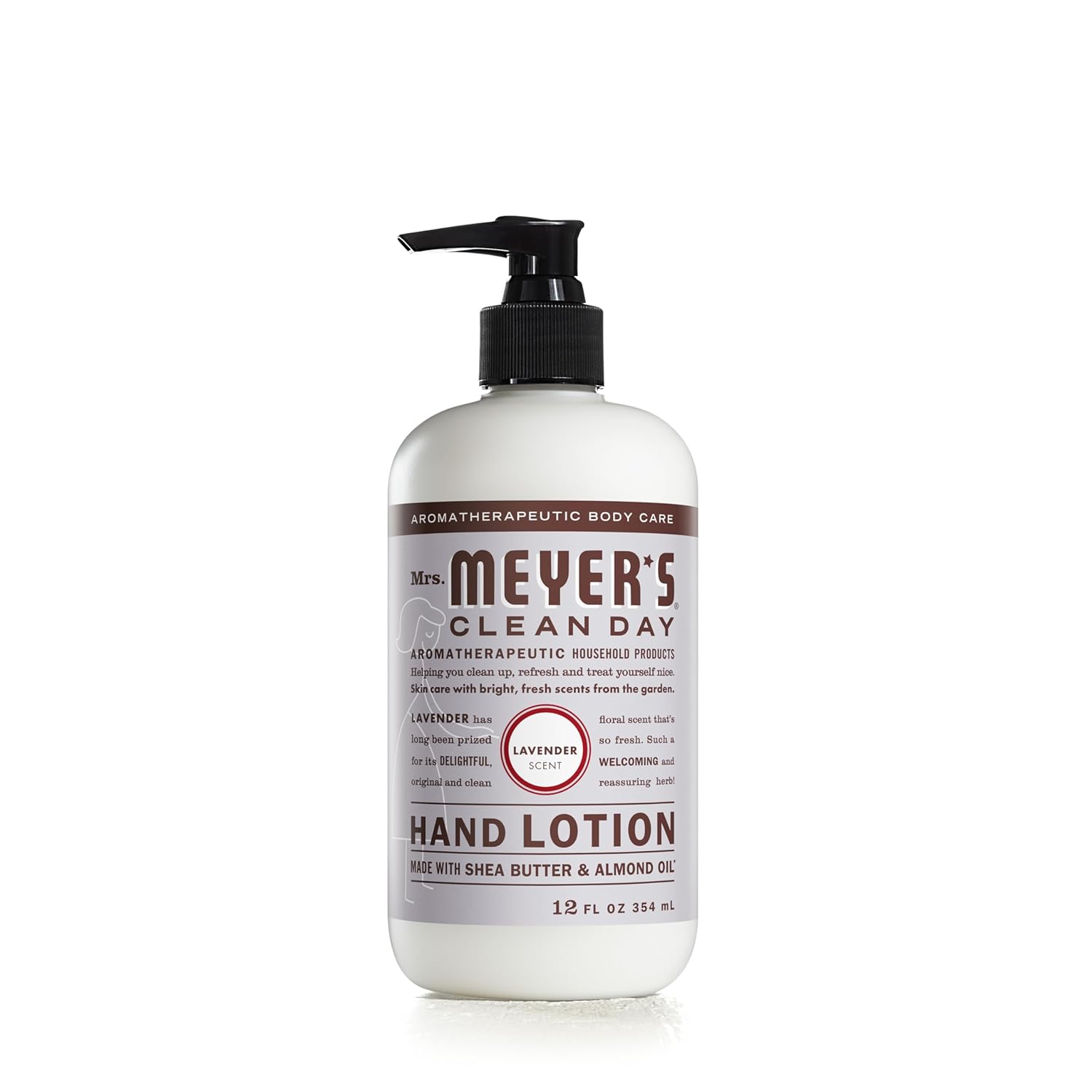 MRS. MEYER'S CLEAN DAY Hand Lotion for Dry Hands, Non-Greasy Moisturizer Made with Essential Oils, Lavender, 12 oz MRS. MEYER’S CLEAN DAY Hand Lotion for Dry Hands, Non-Greasy Moisturizer Made with Essential Oils, Lavender, 12 oz