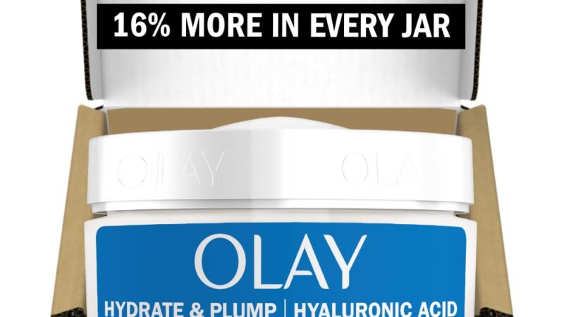 Olay Plump & Hydrate Hyaluronic Gel Face Moisturizer, 2 oz Fragrance Free Hydrating Gel Moisturizer for Dry Skin with Hyaluronic Acid and Niacinamide, Recyclable Eco Jar Packaging