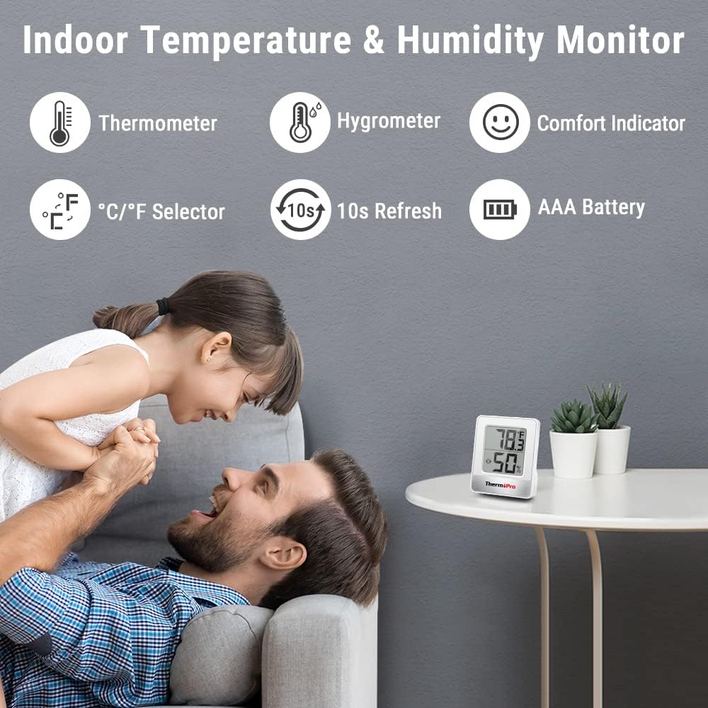 The ThermoPro TP49 Digital Hygrometer is a compact, reliable device for monitoring indoor temperature and humidity levels. Here’s a detailed breakdown: