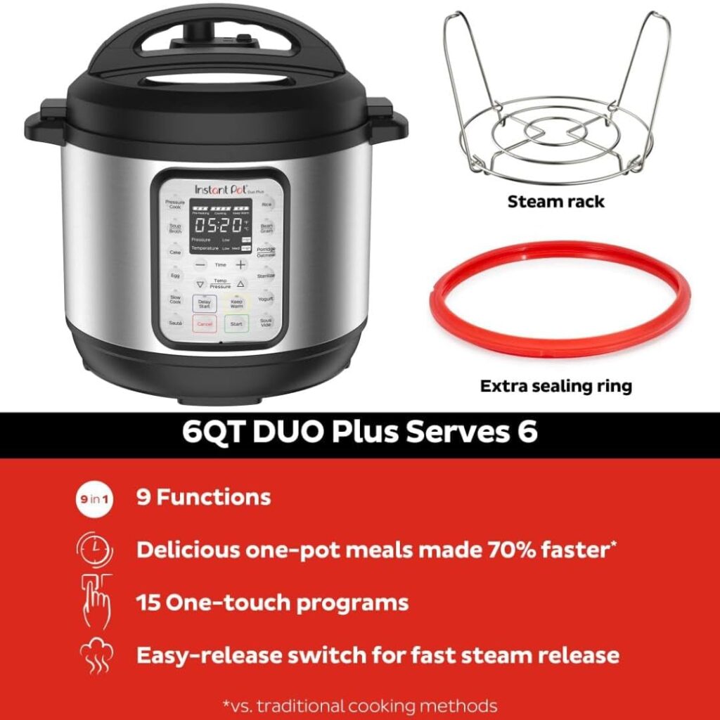 Here’s a polished and compelling product description for the Instant Pot Duo Plus 9-in-1 Electric Pressure Cooker Here’s a polished and compelling product description for the Instant Pot Duo Plus 9-in-1 Electric Pressure Cooker