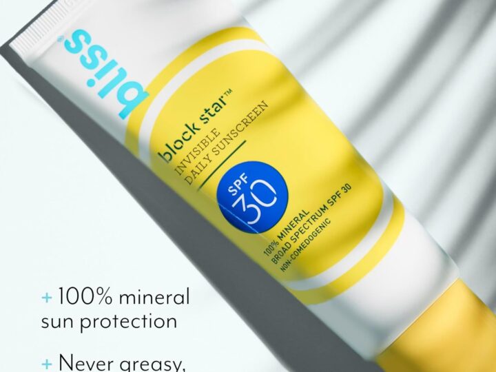 Bliss Block Star SPF 30 Daily Tinted Sunscreen with Zinc Oxide, Sunscreen & Makeup Primer- All Skin Tones – 100% Mineral Broad Spectrum Sunscreen with Titanium Dioxide & Antioxidant Blend,- 1.4 fl oz.