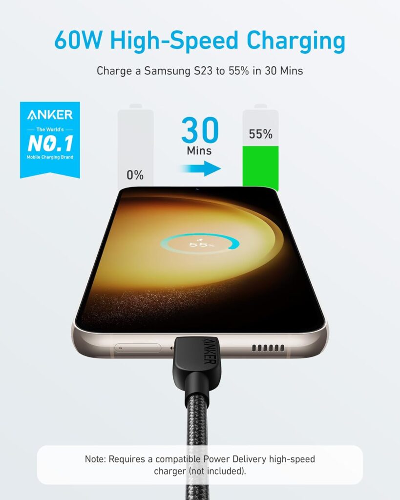 Anker USB C to USB C Cable,Type-C Fast Charging Cord (3FT,2Pack) for iPhone 16/15 Series,iPad Air 4,MacBook Pro 2022 and More (Black) Anker USB C to USB C Cable,Type-C Fast Charging Cord (3FT,2Pack) for iPhone 16/15 Series,iPad Air 4,MacBook Pro 2022 and More (Black)