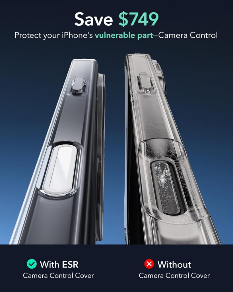 ESR for iPhone 16 Pro Case, Camera Control, Compatible with MagSafe, Shockproof Military-Grade Protection, Magnetic Phone Case for iPhone 16 Pro, Classic Hybrid Case (HaloLock), Clear