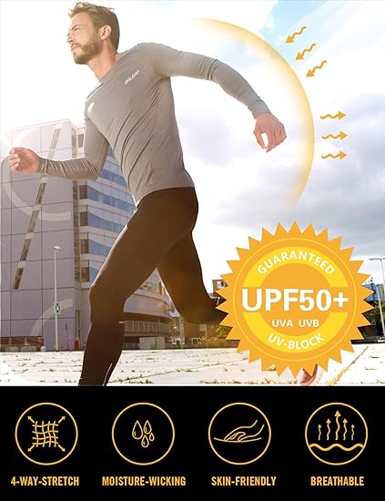 Baleaf Men's Sun Protection Shirts UV SPF UPF 50+ Long Sleeve Rash Guard Fishing Running Quick Dry Lightweight Baleaf Men's Sun Protection Shirts UV SPF UPF 50+ Long Sleeve Rash Guard Fishing Running Quick Dry Lightweight