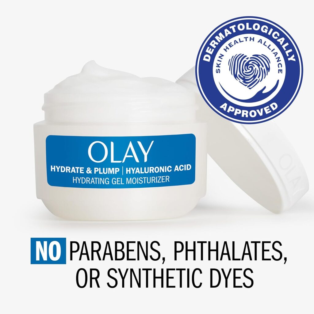Olay Plump & Hydrate Hyaluronic Gel Face Moisturizer, 2 oz Fragrance Free Hydrating Gel Moisturizer for Dry Skin with Hyaluronic Acid and Niacinamide, Recyclable Eco Jar Packaging Olay Plump & Hydrate Hyaluronic Gel Face Moisturizer, 2 oz Fragrance Free Hydrating Gel Moisturizer for Dry Skin with Hyaluronic Acid and Niacinamide, Recyclable Eco Jar Packaging
