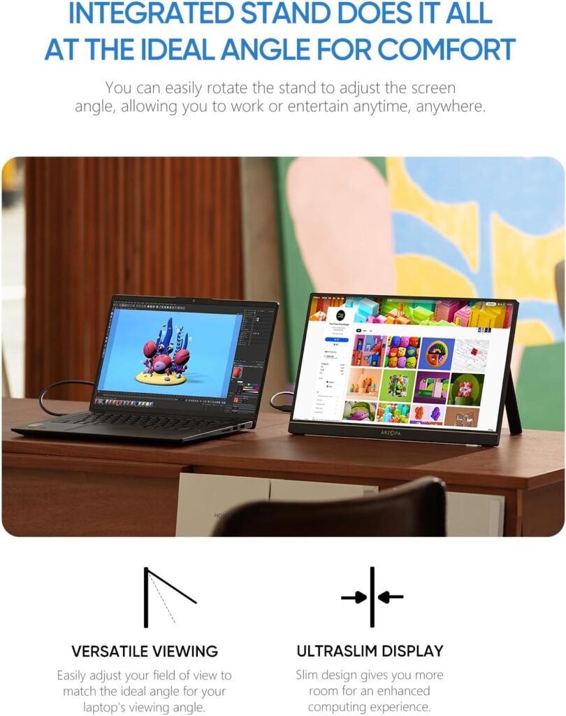 ARZOPA 16.1'' 144Hz Portable Gaming Monitor, 106% sRGB 1080P FHD Kickstand Portable Monitor with HDR, Ultra Slim, Eye Care, External Second Screen for Laptop, PC, PS5, Mac, Xbox-Z1FC ARZOPA 16.1'' 144Hz Portable Gaming Monitor, 106% sRGB 1080P FHD Kickstand Portable Monitor with HDR, Ultra Slim, Eye Care, External Second Screen for Laptop, PC, PS5, Mac, Xbox-Z1FC