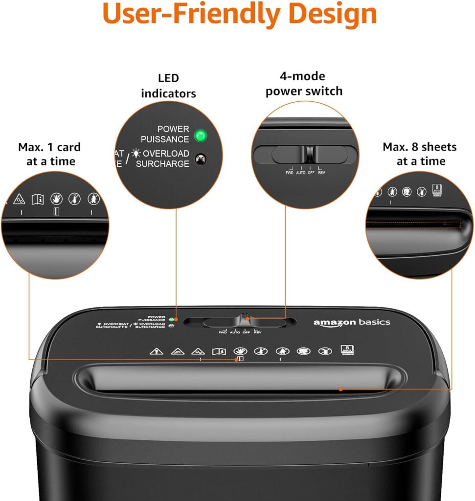 Amazon Basics 8-Sheet Cross Cut Paper Shredder and Credit Card Shredder - Black Amazon Basics 8-Sheet Cross Cut Paper Shredder and Credit Card Shredder - Black