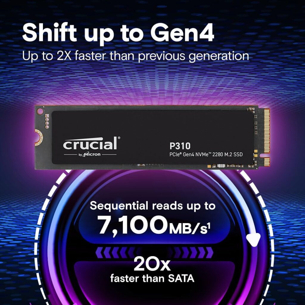 Crucial P310 1TB PCIe Gen4 NVMe M.2 SSD – Blazing Fast Storage Upgrade