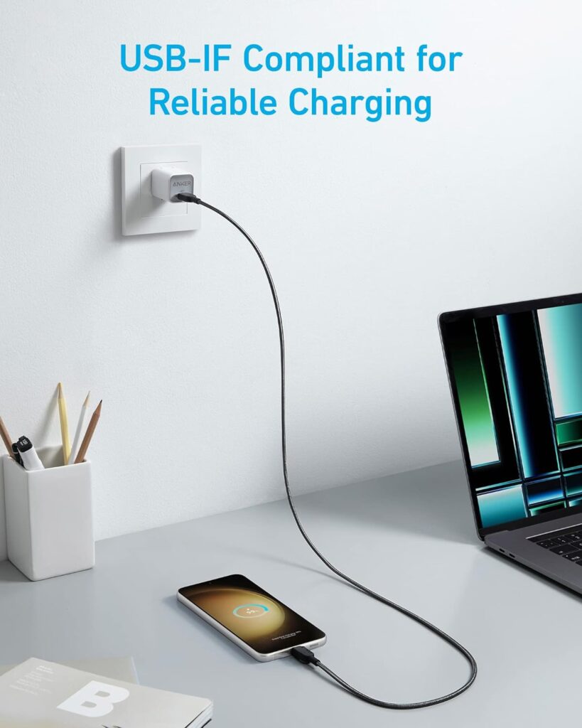Anker USB C to USB C Cable,Type-C Fast Charging Cord (3FT,2Pack) for iPhone 16/15 Series,iPad Air 4,MacBook Pro 2022 and More (Black) Anker USB C to USB C Cable,Type-C Fast Charging Cord (3FT,2Pack) for iPhone 16/15 Series,iPad Air 4,MacBook Pro 2022 and More (Black)