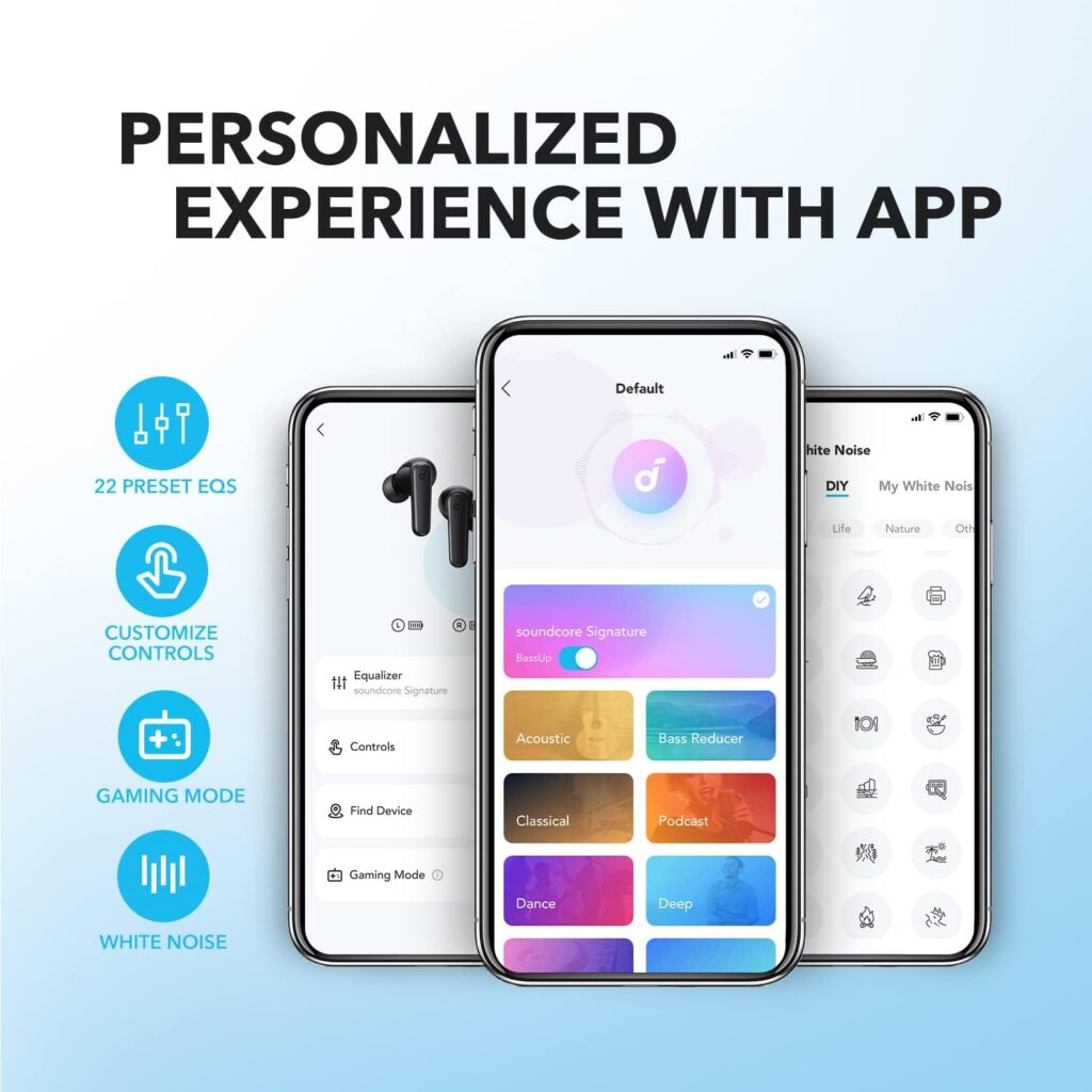 Soundcore by Anker P20i True Wireless Earbuds, 10mm Drivers with Big Bass, Bluetooth 5.3, 30H Long Playtime, Water-Resistant, 2 Mics for AI Clear Calls, 22 Preset EQs, Customization via App Soundcore by Anker P20i True Wireless Earbuds, 10mm Drivers with Big Bass, Bluetooth 5.3, 30H Long Playtime, Water-Resistant, 2 Mics for AI Clear Calls, 22 Preset EQs, Customization via App
