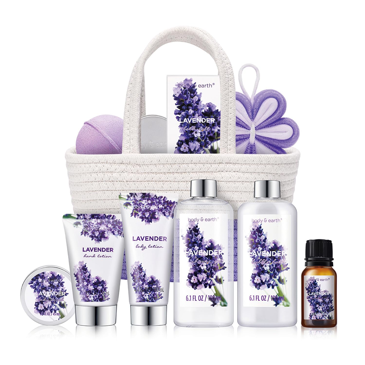 Spa Gift Baskets for Women - Body & Earth 11-Piece Lavender Spa Gift Basket with Bubble Bath, Shower Gel, Body Lotion, Birthday Gifts for Women, Spa Kit for Mom Gifts, Purple Gifts Spa Gift Baskets for Women – Body & Earth 11-Piece Lavender Spa Gift Basket with Bubble Bath, Shower Gel, Body Lotion, Birthday Gifts for Women, Spa Kit for Mom Gifts, Purple Gifts