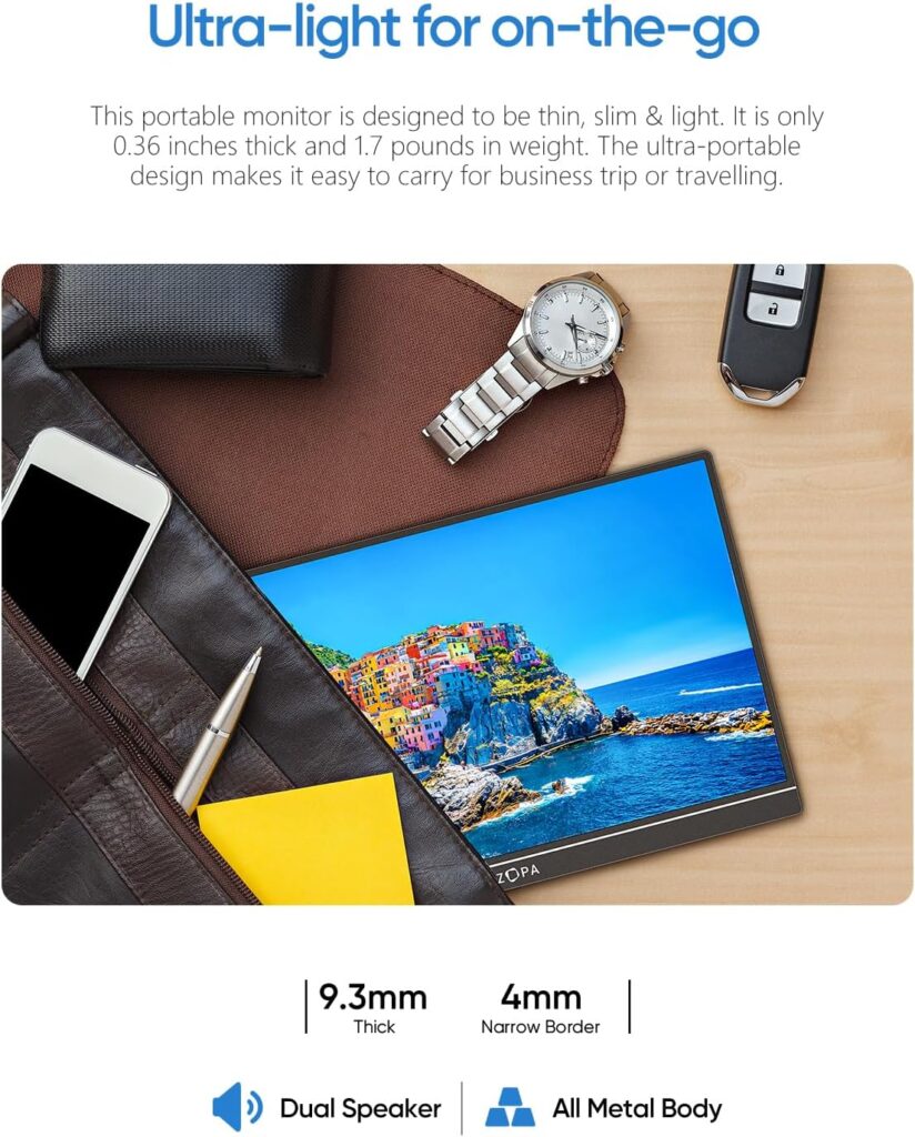ARZOPA 16.1'' 144Hz Portable Gaming Monitor, 106% sRGB 1080P FHD Kickstand Portable Monitor with HDR, Ultra Slim, Eye Care, External Second Screen for Laptop, PC, PS5, Mac, Xbox-Z1FC ARZOPA 16.1'' 144Hz Portable Gaming Monitor, 106% sRGB 1080P FHD Kickstand Portable Monitor with HDR, Ultra Slim, Eye Care, External Second Screen for Laptop, PC, PS5, Mac, Xbox-Z1FC