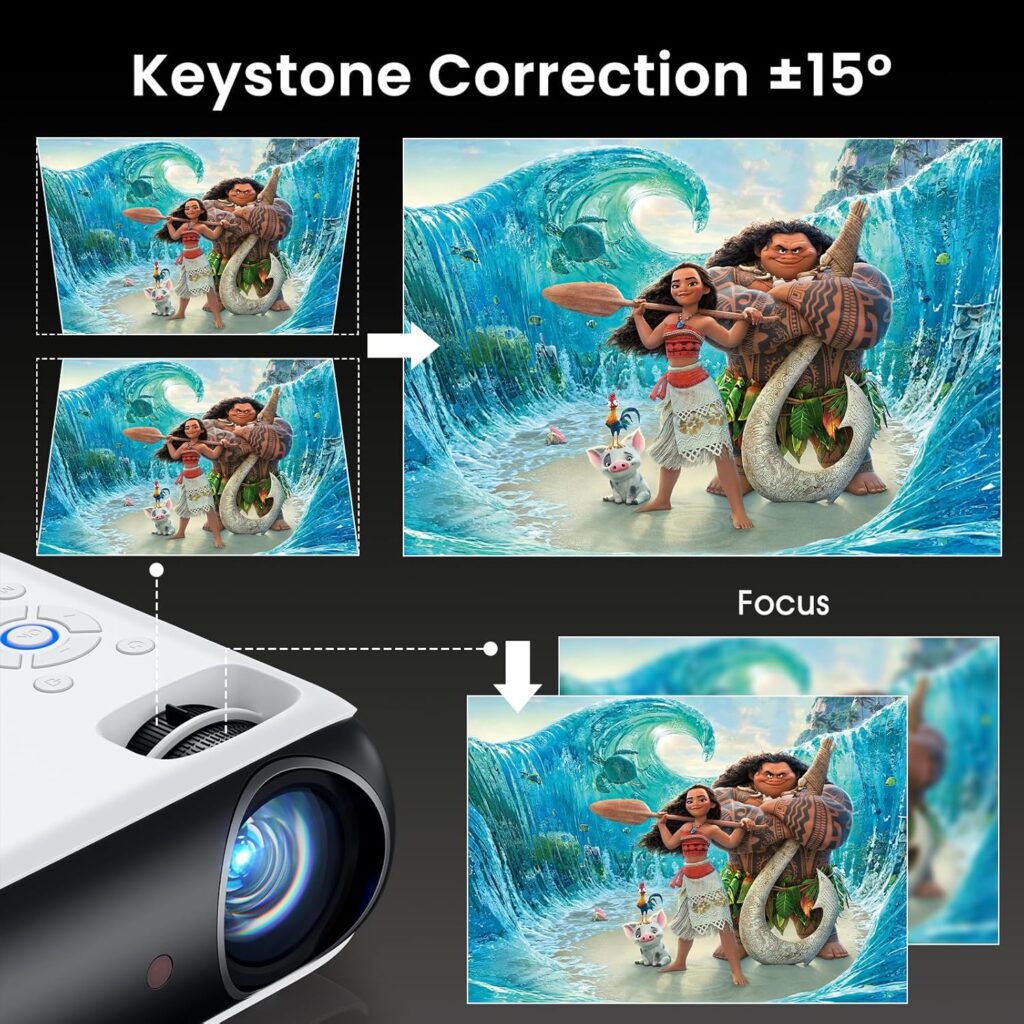 HAPPRUN Native 1080P Bluetooth Projector, Full HD Portable Outdoor Movie Projector with Built-in Speaker, Compatible with Smartphone, HDMI, USB, AV, Fire Stick, PS5 for Home, Bedroom, Outdoor Use HAPPRUN Native 1080P Bluetooth Projector, Full HD Portable Outdoor Movie Projector with Built-in Speaker, Compatible with Smartphone, HDMI, USB, AV, Fire Stick, PS5 for Home, Bedroom, Outdoor Use