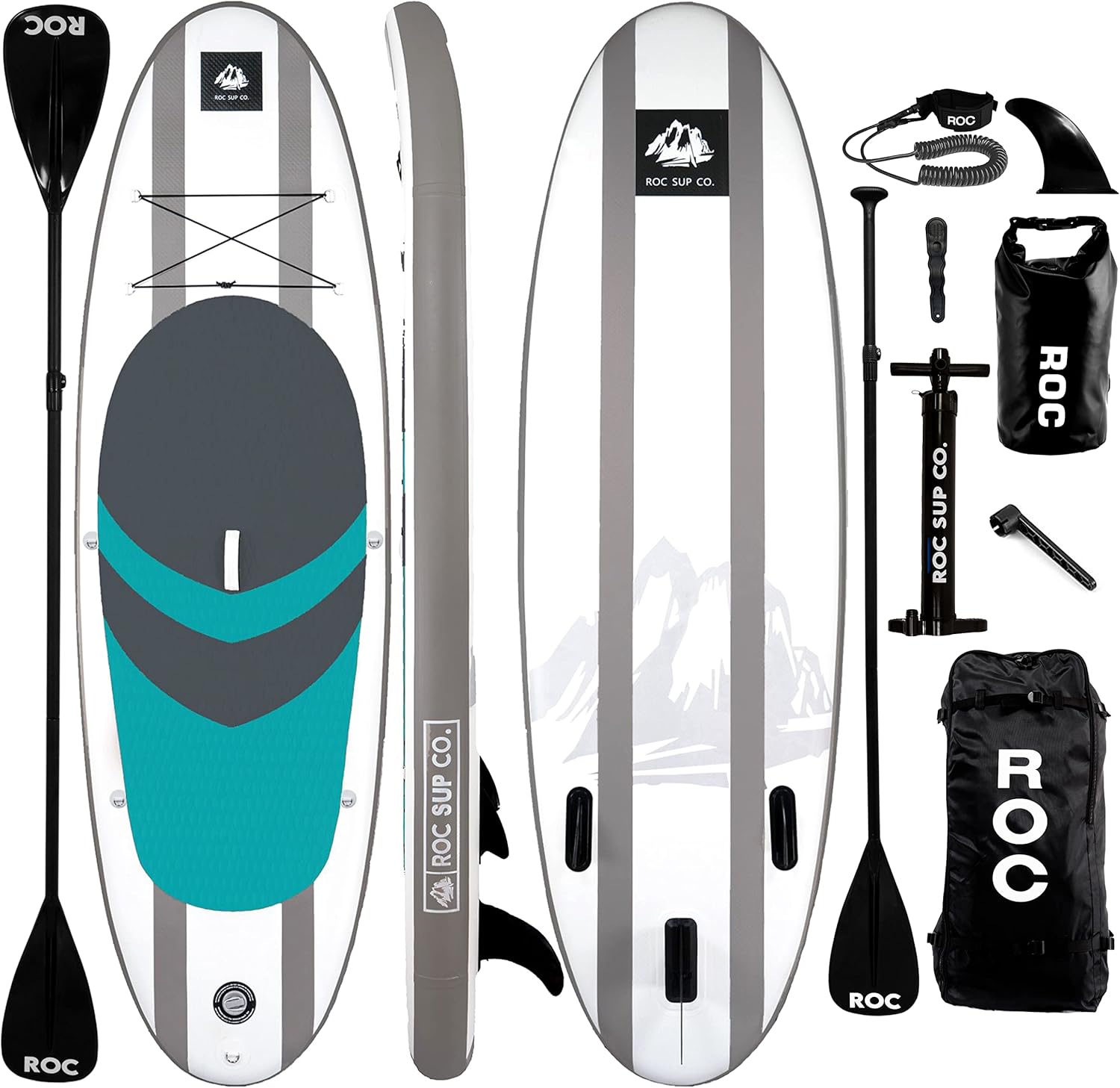 Roc Inflatable Stand Up Paddle Boards with Premium SUP Paddle Board Accessories, Wide Stable Design, Non-Slip Comfort Deck for Youth & Adults Roc Inflatable Stand Up Paddle Boards with Premium SUP Paddle Board Accessories, Wide Stable Design, Non-Slip Comfort Deck for Youth & Adults