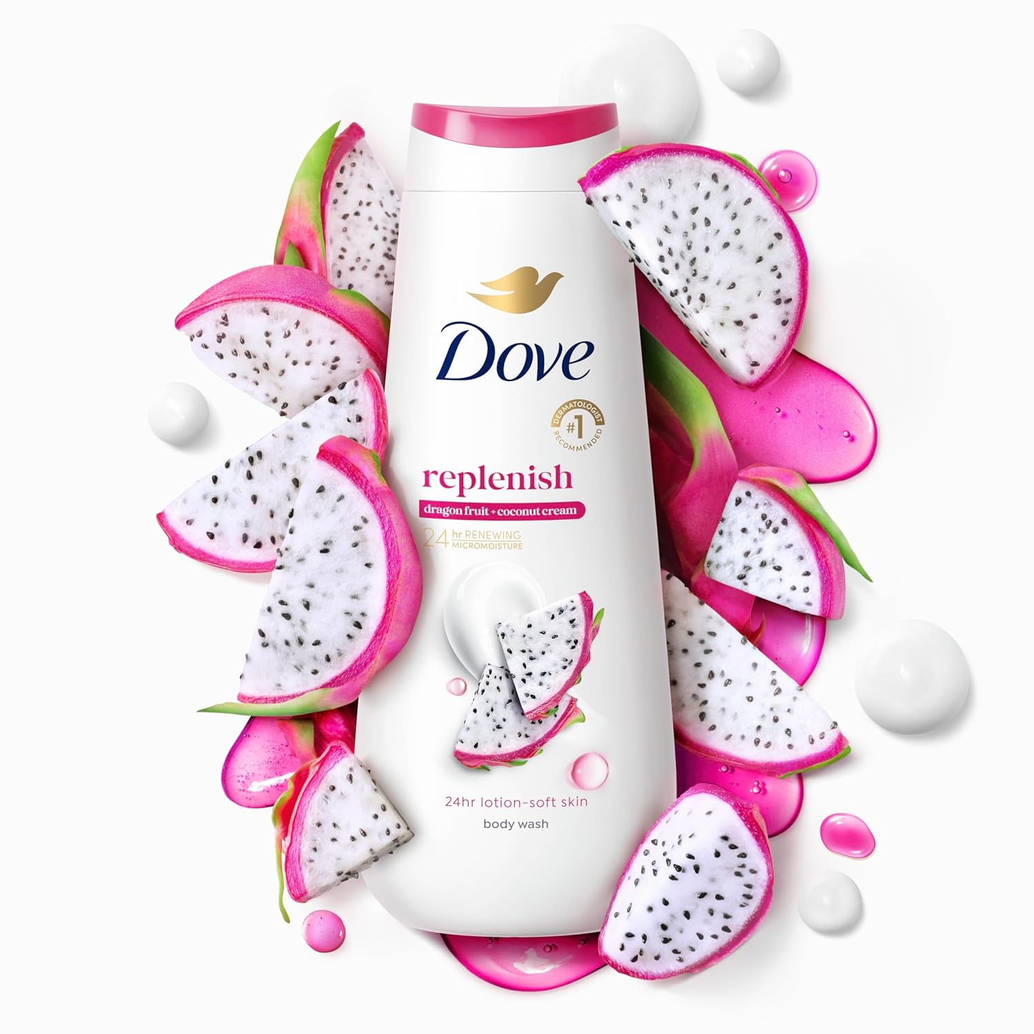 Dove Body Wash 4 Count for 24hr Lotion-Soft Skin Replenish Dragon Fruit and Coconut Cream Moisturizing Skin Cleanser with No Sulfates No Parabens Dove Body Wash 4 Count for 24hr Lotion-Soft Skin Replenish Dragon Fruit and Coconut Cream Moisturizing Skin Cleanser with No Sulfates No Parabens