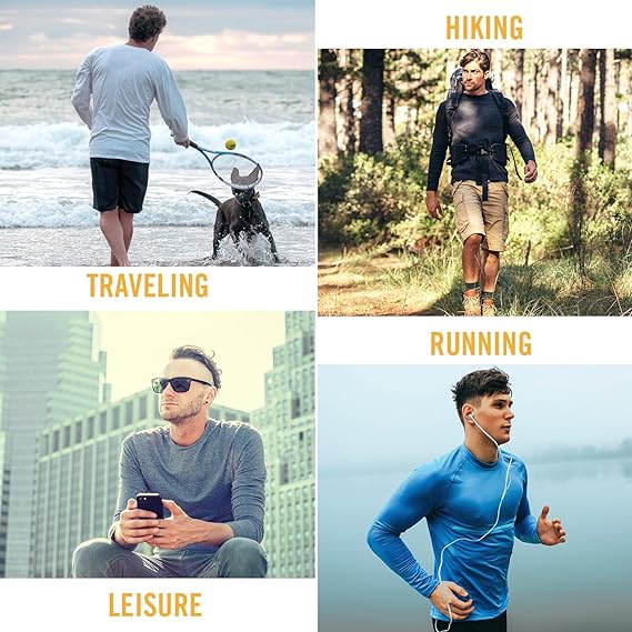 Baleaf Men's Sun Protection Shirts UV SPF UPF 50+ Long Sleeve Rash Guard Fishing Running Quick Dry Lightweight Baleaf Men's Sun Protection Shirts UV SPF UPF 50+ Long Sleeve Rash Guard Fishing Running Quick Dry Lightweight