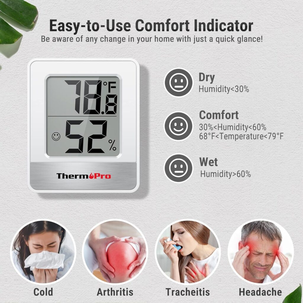 The ThermoPro TP49 Digital Hygrometer is a compact, reliable device for monitoring indoor temperature and humidity levels. Here’s a detailed breakdown: