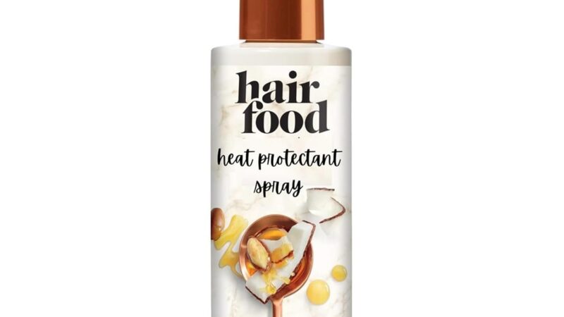 Hair Food Coconut & Argan Oil Heat Protectant Leave-In Spray for All Hair Types, 450°F Heat Protection, Sulfate-Free, Paraben-Free, Dye-Free, Alcohol-Free, Adds Shine, 6.4 Fl Oz
