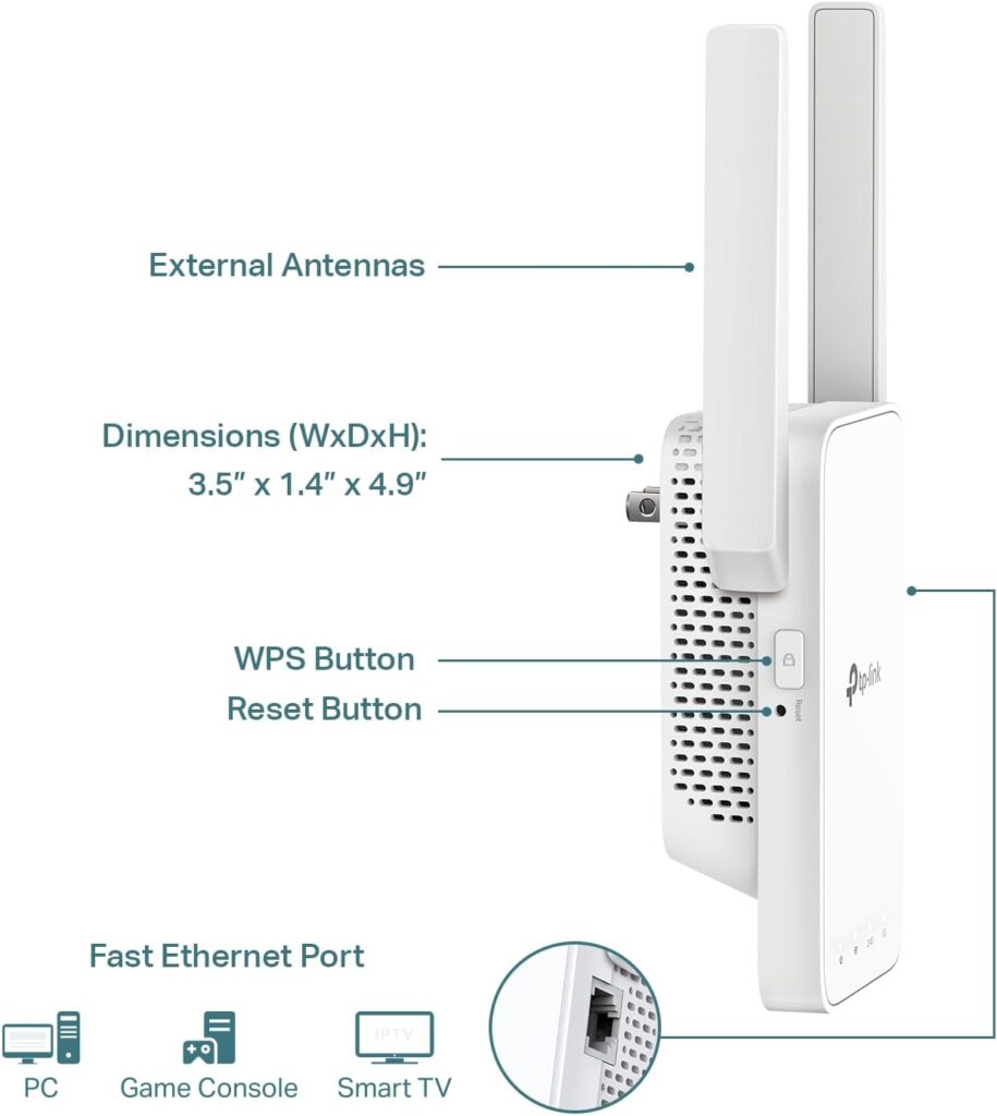TP-Link AC1200 WiFi Extender, 2025 Wirecutter Best WiFi Extender, 1.2Gbps home signal booster, Dual Band 5GHz/2.4GHz, Up to 1600 Sq.ft and 32 Devices, EasyMesh Compatible, One Ethernet Port (RE315) TP-Link AC1200 WiFi Extender, 2025 Wirecutter Best WiFi Extender, 1.2Gbps home signal booster, Dual Band 5GHz/2.4GHz, Up to 1600 Sq.ft and 32 Devices, EasyMesh Compatible, One Ethernet Port (RE315)