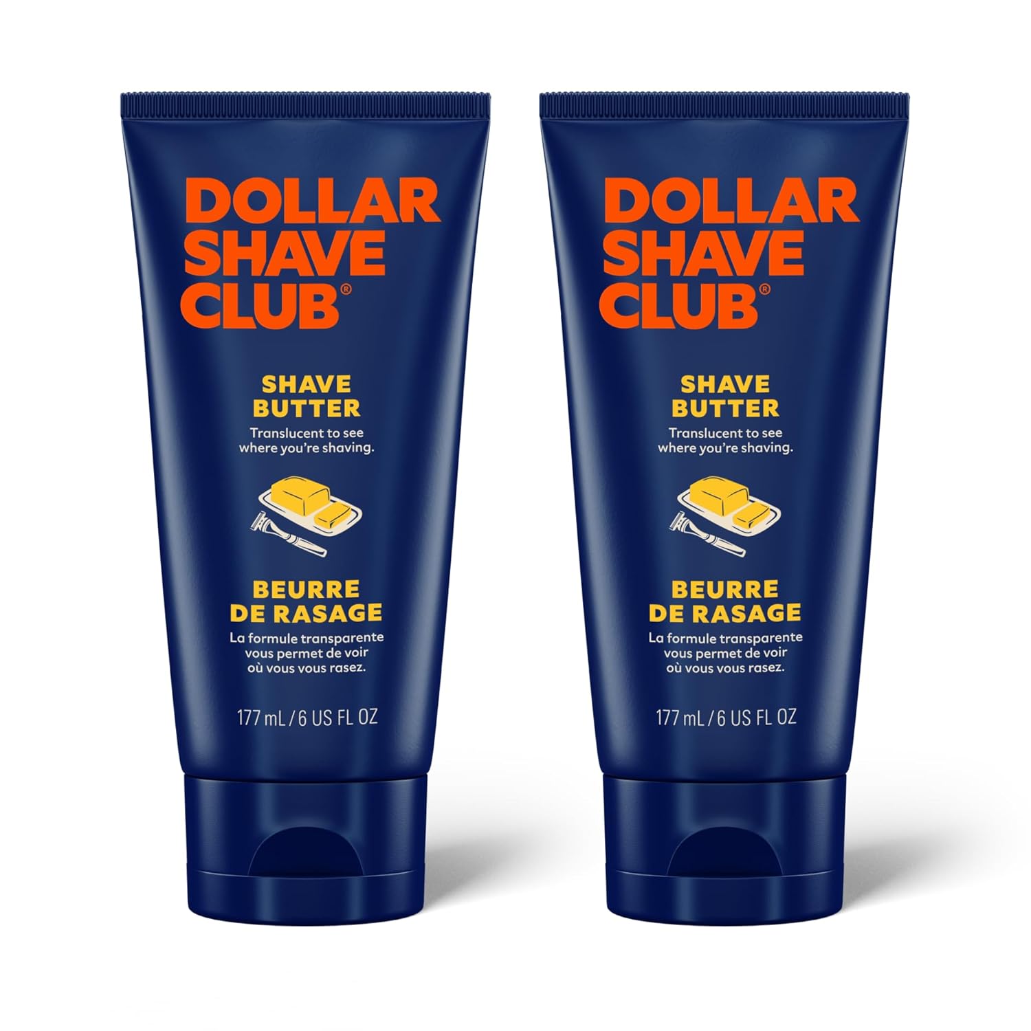 Dollar Shave Club Shave Butter 2-Pack | For Sensitive Skin, A Translucent Shaving Cream & Gel Alternative, Designed For A Gentle Glide, Helps To Fight Razor Bumps and Ingrown Hairs, Blue