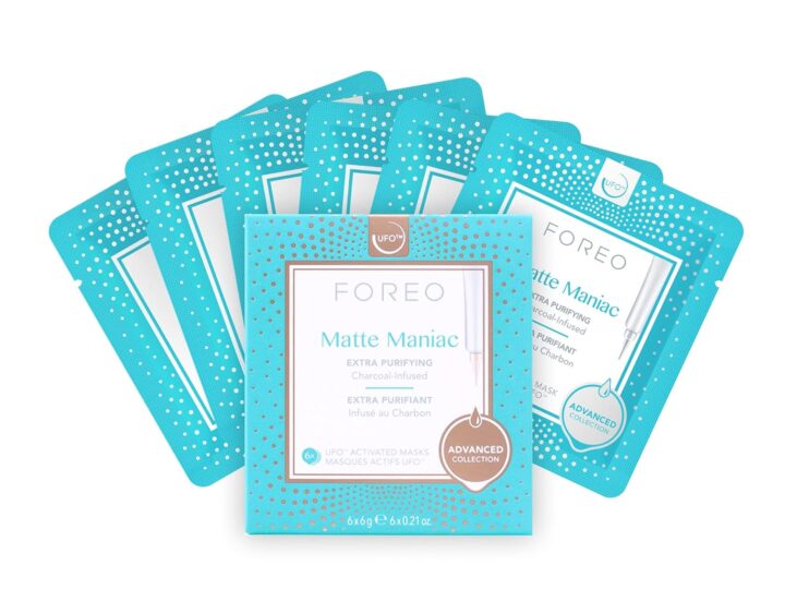 FOREO Matte Maniac Advanced Collection 2.0 UFO-Activated Facial Mask – Hydrating Facial – Beauty & Personal Care – Witch Hazel & Charcoal – For All Skin Types & Blemish-prone – Oily Skin – 6 pcs