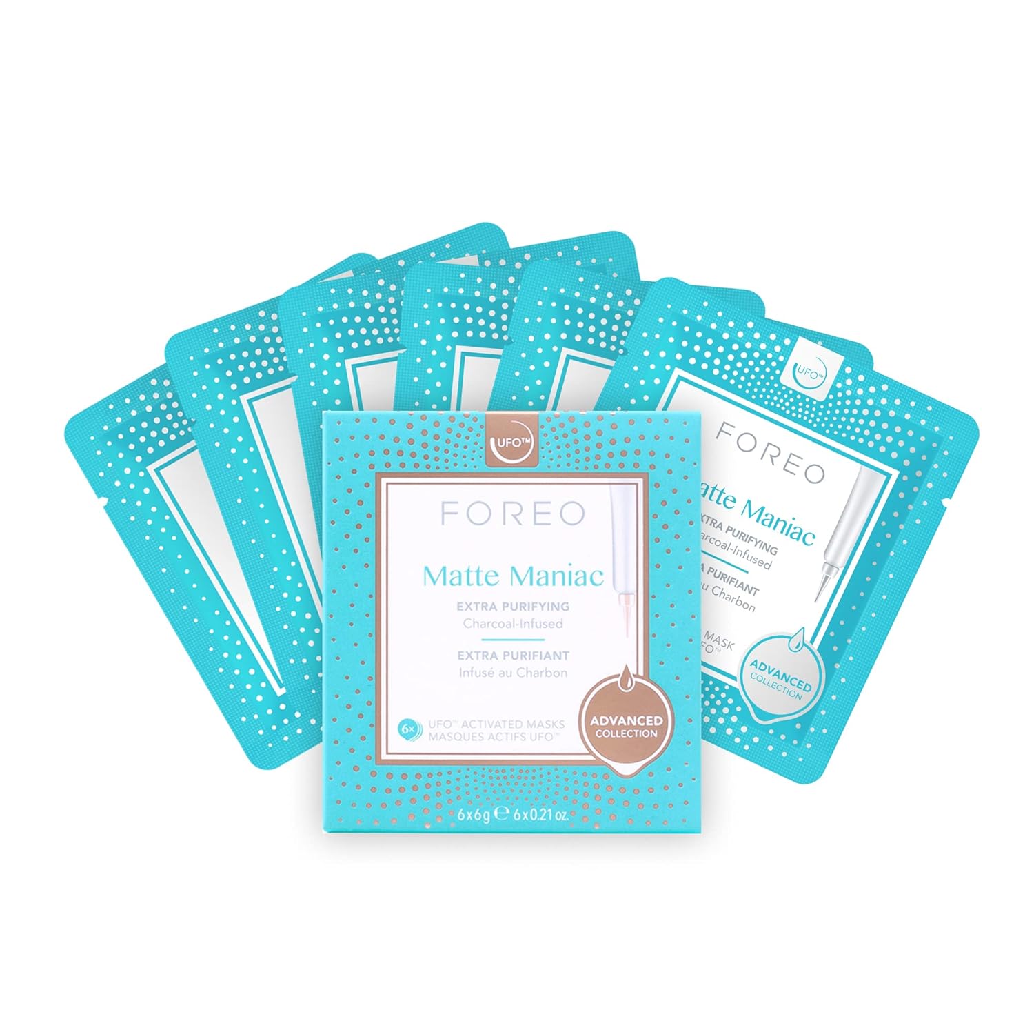 FOREO Matte Maniac Advanced Collection 2.0 UFO-Activated Facial Mask - Hydrating Facial - Beauty & Personal Care - Witch Hazel & Charcoal - For All Skin Types & Blemish-prone - Oily Skin - 6 pcs FOREO Matte Maniac Advanced Collection 2.0 UFO-Activated Facial Mask – Hydrating Facial – Beauty & Personal Care – Witch Hazel & Charcoal – For All Skin Types & Blemish-prone – Oily Skin – 6 pcs