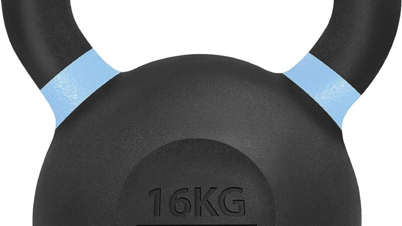 Yes4All Powder Coated Cast Iron Kettlebell Strength Training Kettlebells Weight Set for Full Body Workout, Home Gym