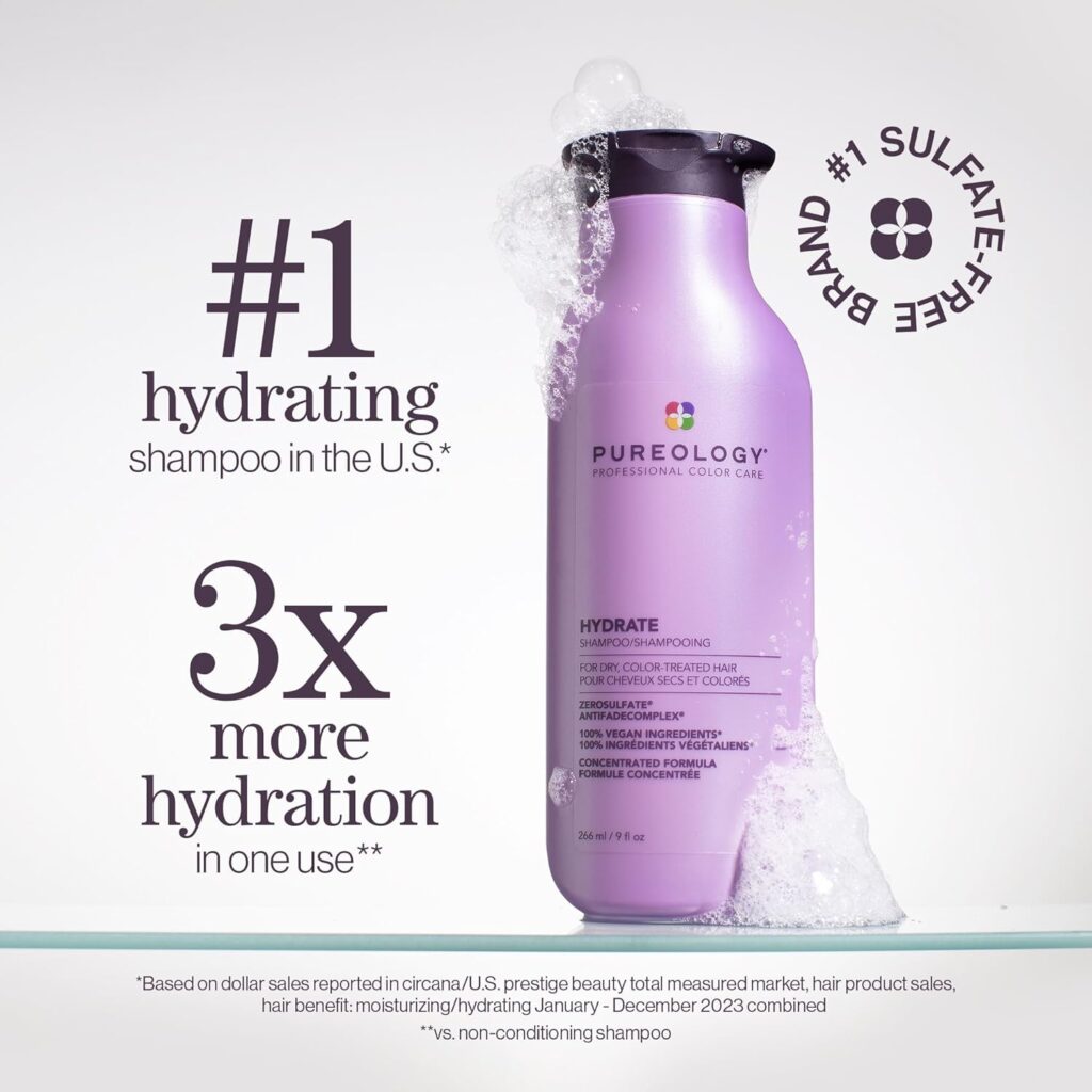 Pureology Hydrate Moisturizing Shampoo & Conditioner Set - For Medium to Thick Dry and Color Treated Hair, Softens and Deeply Hydrates, Sulfate-Free Pureology Hydrate Moisturizing Shampoo & Conditioner Set - For Medium to Thick Dry and Color Treated Hair, Softens and Deeply Hydrates, Sulfate-Free