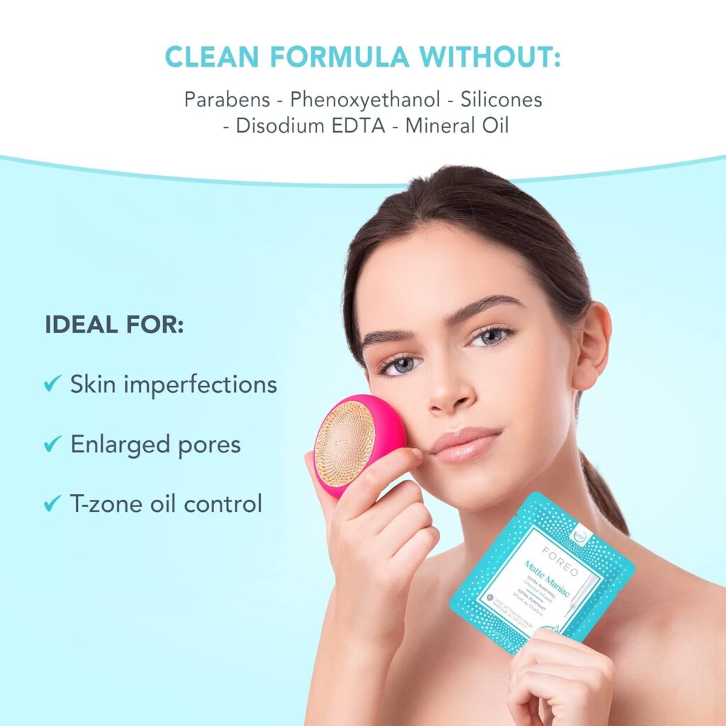 FOREO Matte Maniac Advanced Collection 2.0 UFO-Activated Facial Mask - Hydrating Facial - Beauty & Personal Care - Witch Hazel & Charcoal - For All Skin Types & Blemish-prone - Oily Skin - 6 pcs FOREO Matte Maniac Advanced Collection 2.0 UFO-Activated Facial Mask - Hydrating Facial - Beauty & Personal Care - Witch Hazel & Charcoal - For All Skin Types & Blemish-prone - Oily Skin - 6 pcs