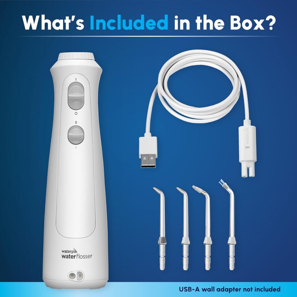 Waterpik Cordless Pearl Rechargeable Portable Water Flosser for Teeth, Gums, Braces Care and Travel with 4 Flossing Tips - ADA Accepted, WF-13 White, Packaging May Vary Waterpik Cordless Pearl Rechargeable Portable Water Flosser for Teeth, Gums, Braces Care and Travel with 4 Flossing Tips - ADA Accepted, WF-13 White, Packaging May Vary