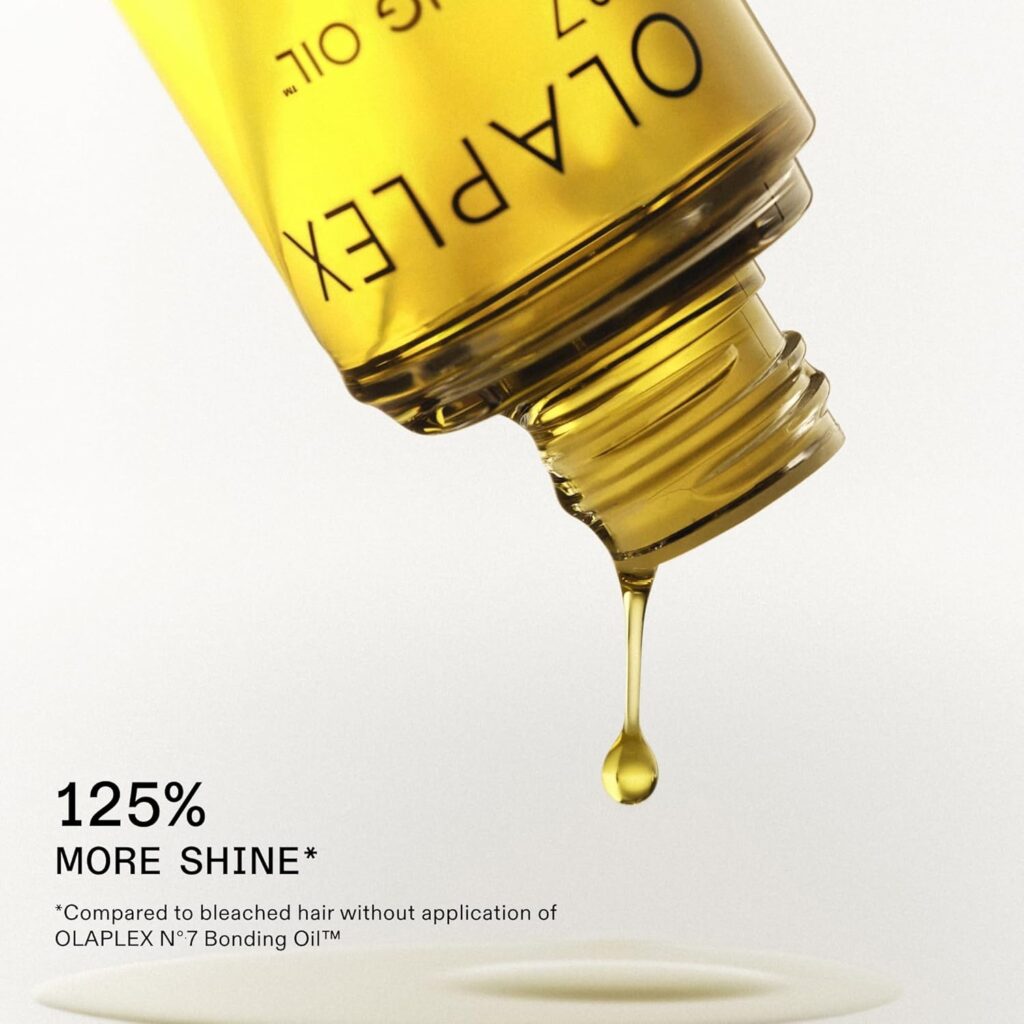 Olaplex No. 7 Bonding Oil, Concentrated High Shine Oil, Heat Protectant, Visibly Smooths & Softens Hair, Added Color Vibrancy, Up to 72 Hour Frizz Control, For All Hair Types, 1 fl oz Olaplex No. 7 Bonding Oil, Concentrated High Shine Oil, Heat Protectant, Visibly Smooths & Softens Hair, Added Color Vibrancy, Up to 72 Hour Frizz Control, For All Hair Types, 1 fl oz
