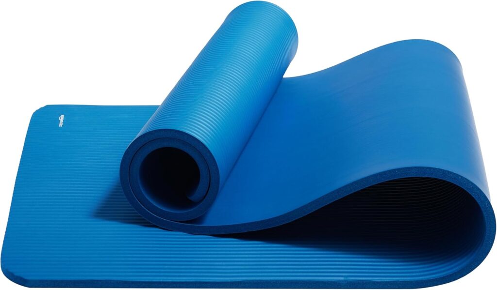 Amazon Basics 1/2 Inch Extra Thick Exercise Yoga Mat with Carrying Strap, Cushioned Support, for Fitness and Gym Workouts Amazon Basics 1/2 Inch Extra Thick Exercise Yoga Mat with Carrying Strap, Cushioned Support, for Fitness and Gym Workouts