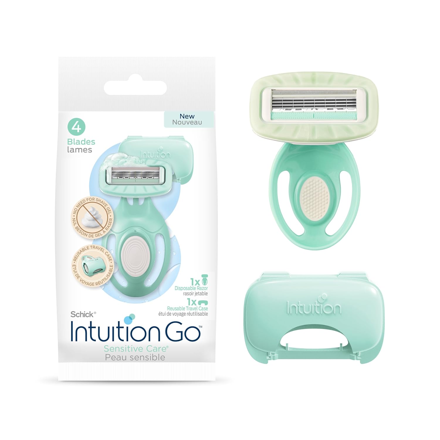 Schick Intuition Go Disposable Travel Razor for Women, 1 Count | Sensitive Skin Razors for Women, Travel Essentials, Womens Disposable Razors with Organic Aloe, Vacation Essentials Schick Intuition Go Disposable Travel Razor for Women, 1 Count | Sensitive Skin Razors for Women, Travel Essentials, Womens Disposable Razors with Organic Aloe, Vacation Essentials