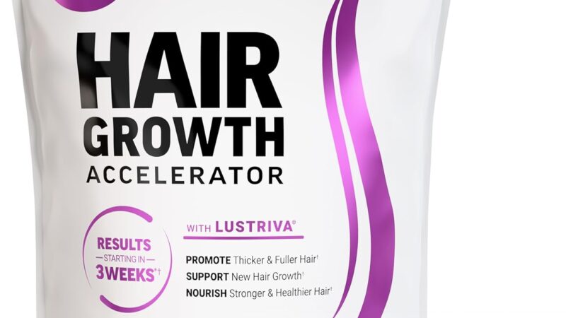 Force Factor Hair Growth Accelerator Soft Chews, Hair Growth Vitamins for Women and Men with Clinically Proven Lustriva and Biotin to Promote Thicker, Fuller, Stronger Hair, Mixed Berry, 60 Soft Chews