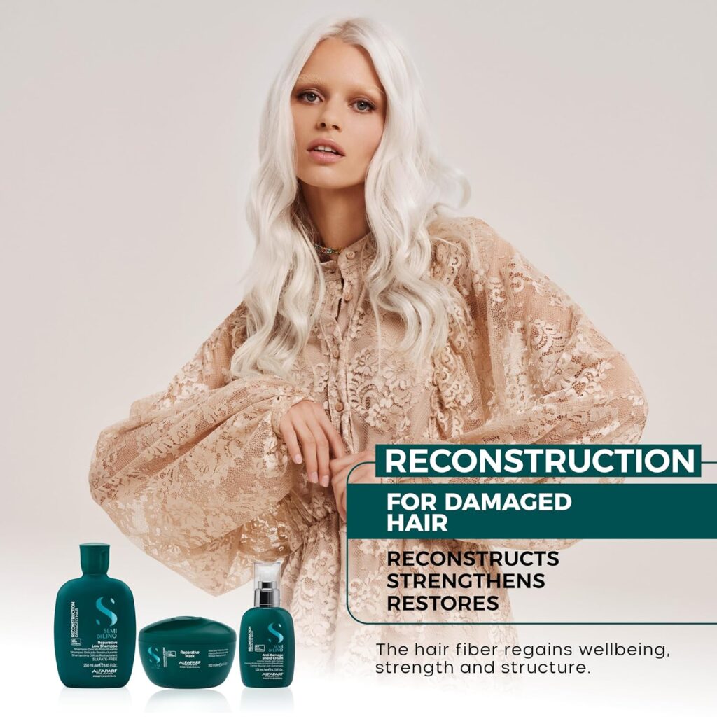 Alfaparf Milano Semi di Lino Reconstruction Reparative Mask - Color Safe Deep Conditioning Hair Mask - Damaged Hair Repair - For Medium to Thick Hair - Vegan Formula (16.9 oz)