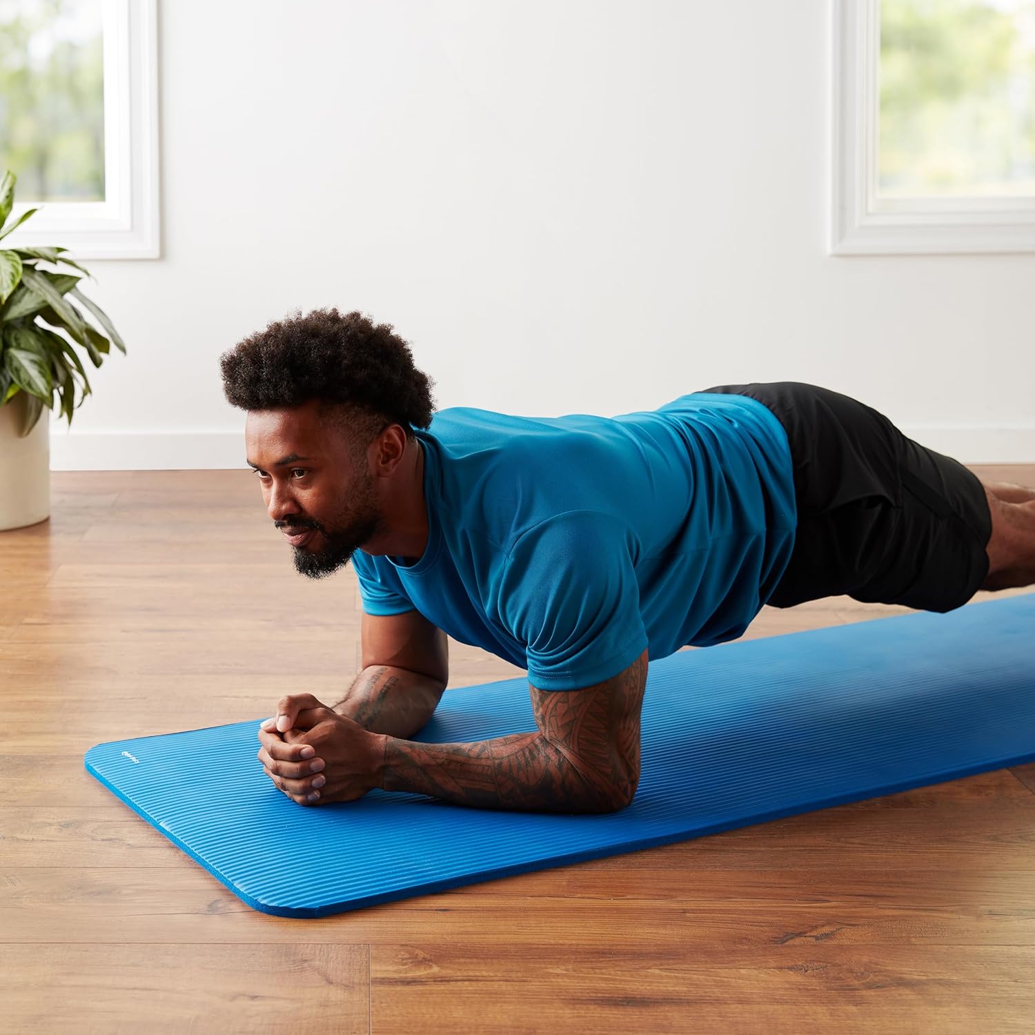 Amazon Basics 1/2 Inch Extra Thick Exercise Yoga Mat with Carrying Strap, Cushioned Support, for Fitness and Gym Workouts Amazon Basics 1/2 Inch Extra Thick Exercise Yoga Mat with Carrying Strap, Cushioned Support, for Fitness and Gym Workouts