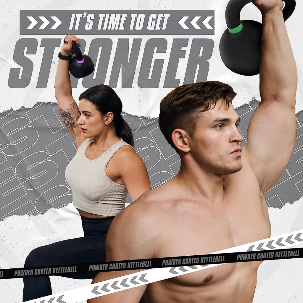 Yes4All Powder Coated Cast Iron Kettlebell Strength Training Kettlebells Weight Set for Full Body Workout, Home Gym Yes4All Powder Coated Cast Iron Kettlebell Strength Training Kettlebells Weight Set for Full Body Workout, Home Gym