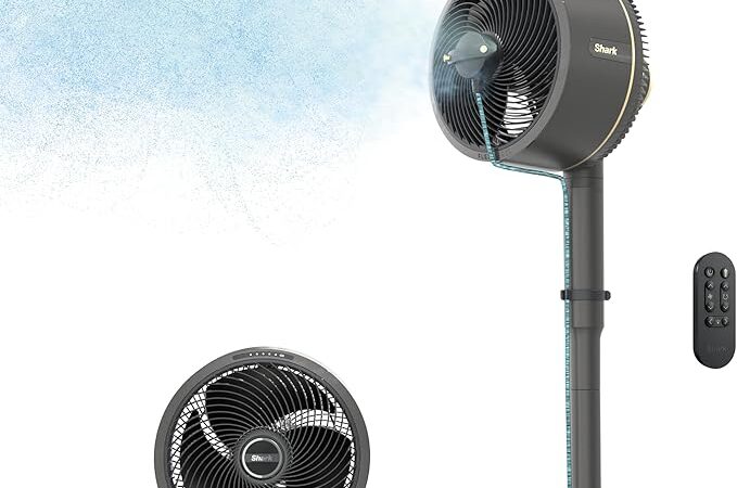 Shark FlexBreeze Fan – Indoor & outdoor oscillating fan, pedestal & tabletop, corded & cordless portable fan with outdoor InstaCool misting attachment – FA222