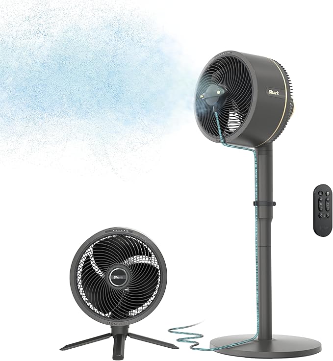 Shark FlexBreeze Fan - Indoor & outdoor oscillating fan, pedestal & tabletop, corded & cordless portable fan with outdoor InstaCool misting attachment - FA222 Shark FlexBreeze Fan – Indoor & outdoor oscillating fan, pedestal & tabletop, corded & cordless portable fan with outdoor InstaCool misting attachment – FA222